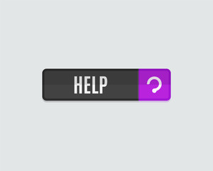 Help web button, modern flat design