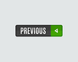Previous web button flat design, back