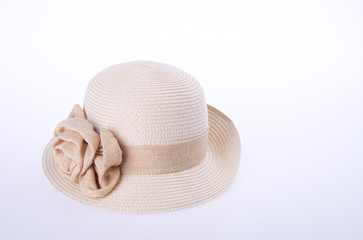 hat for lady or pretty straw hat with flower.