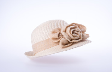 hat for lady or pretty straw hat with flower.