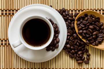 Coffee cup top view