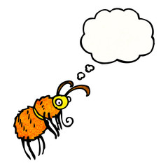 cartoon bee with thought bubble