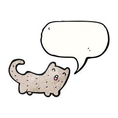 cartoon cat with speech bubble