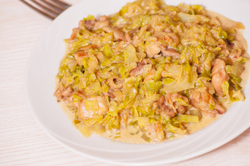 stew cabbage with meat