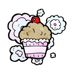 cherry cupcake cartoon