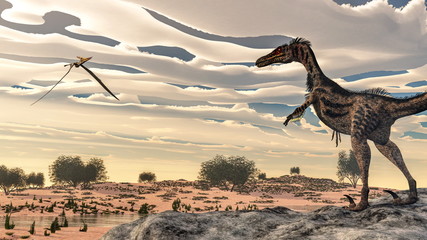 Velociraptor dinosaur - 3D render © Elenarts