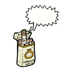 cigarette packet cartoon