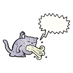 cartoon cat being sick