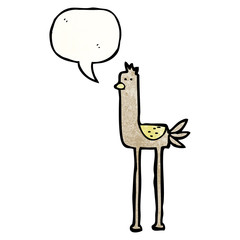 cartoon bird with speech bubble