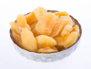 apple dry in bowl or dried apple slices.