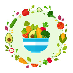 Concept banners with flat vegetable icons © Yuzach