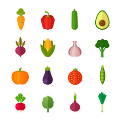 Organic flat vegetable icons - 86430921