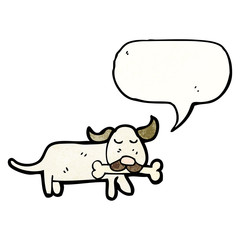 dog with bone cartoon