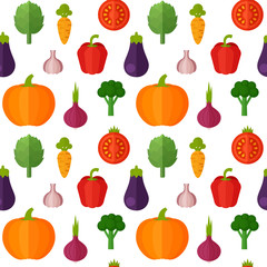 Flat vegetables seamless pattern © Yuzach