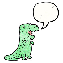 cartoon dinosaur with speech bubble