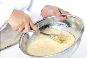 making banana cake