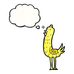 cartoon bird with thought bubble