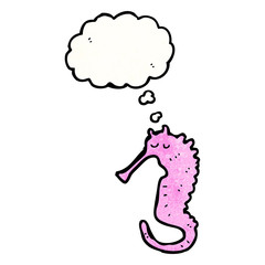 sea horse with thought bubble