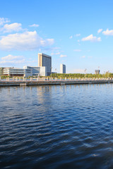 Naklejka premium Chinese cities and lake