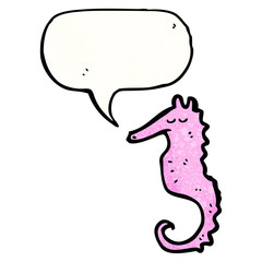sea horse with speech bubble