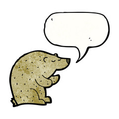 bear with speech bubble cartoon