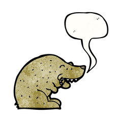 bear with speech bubble cartoon