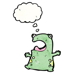 frog with thought bubble cartoon