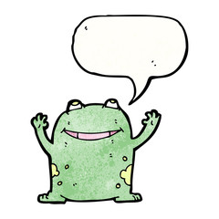 frog with speech bubble cartoon