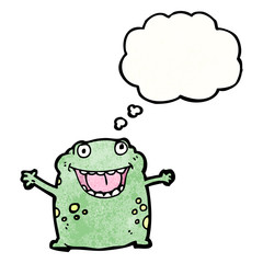 frog with thought bubble cartoon