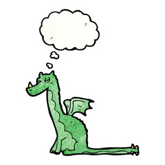  cartoon dragon with thought bubble