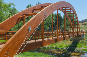 Modern wooden bridge