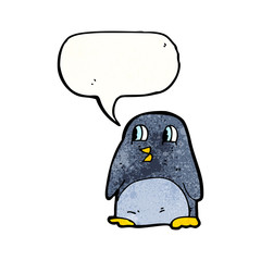 cartoon retro penguin