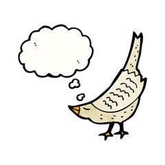 cartoon bird with thought bubble