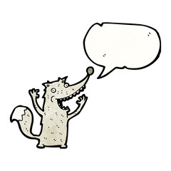 wolf with speech bubble