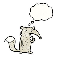 cartoon wolf with idea