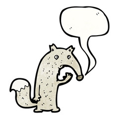 wolf with speech bubble