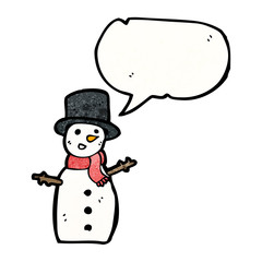 snowman with speech bubble