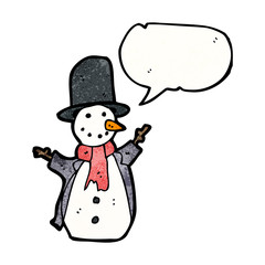 snowman with speech bubble