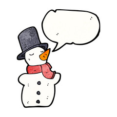 cartoon snowman in top hat