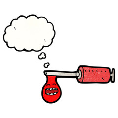 cartoon medical syringe of blood