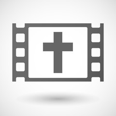 Obraz premium 35mm film frame with a christian cross