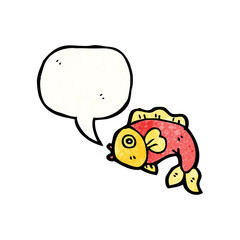 cartoon fish with speech bubble
