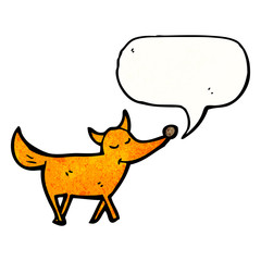 cartoon fox with speech bubble