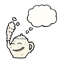 teapot with thought bubble cartoon