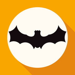 Icon Bat on white circle with a long shadow