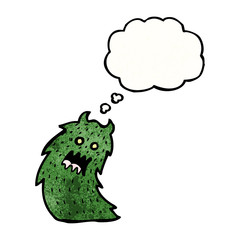 scary monster with thought bubble