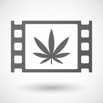 35mm film frame with a marijuana leaf