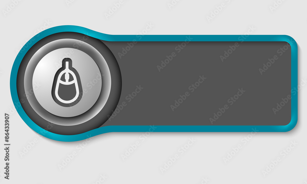 Fototapete Abstract button for your white text and mouse icon