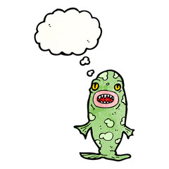cartoon monster fish