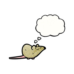 mouse with thought bubble cartoon